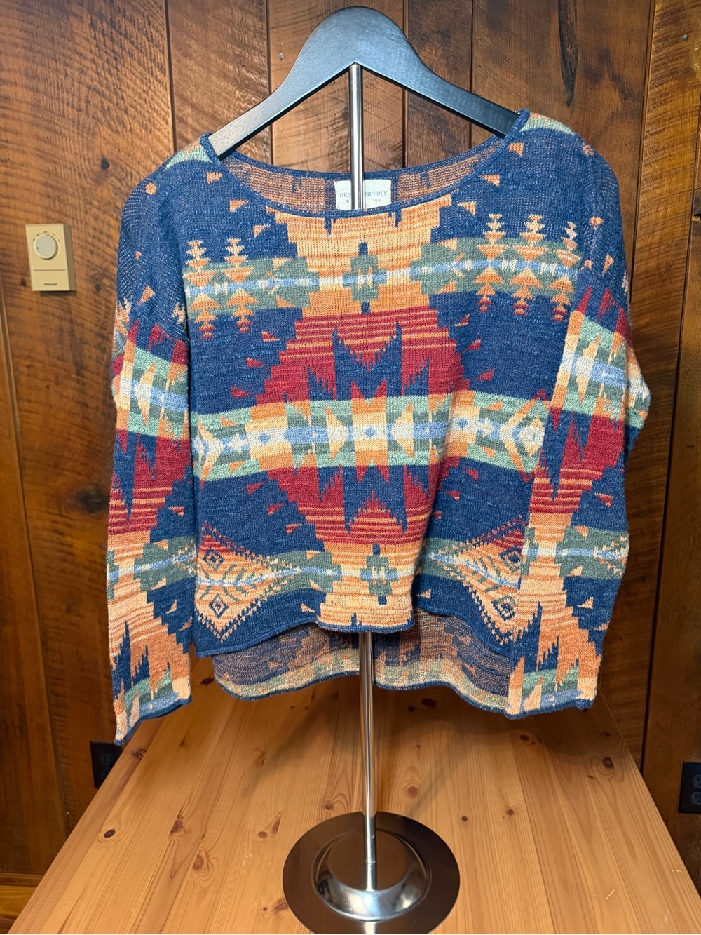 Denim & Supply Ralph Lauren Southwestern Aztec Western Cotton Knit Sweater L